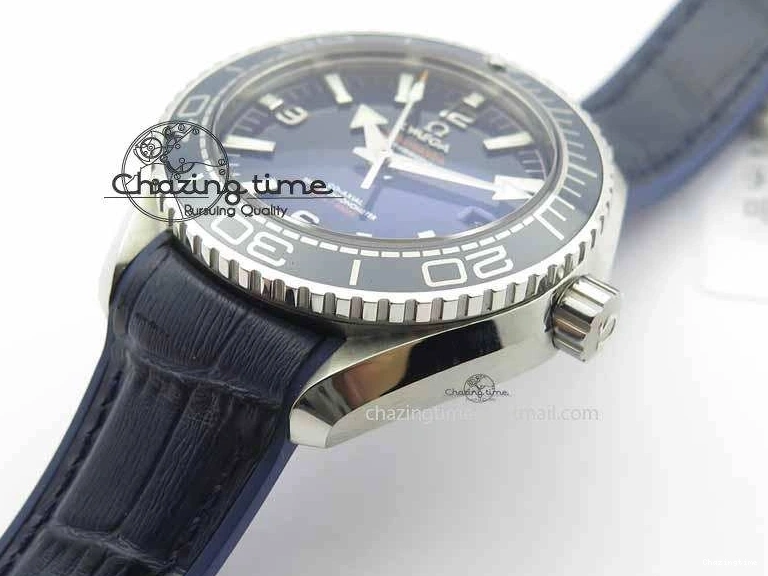 0320 Planet Ocean 2016 43.5mm SS OM 1:1 Best Edition Blue Dial On Blue Leather Strap A Sophisticated 8165